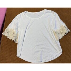 see by chloe white blouse lace detail sz XL